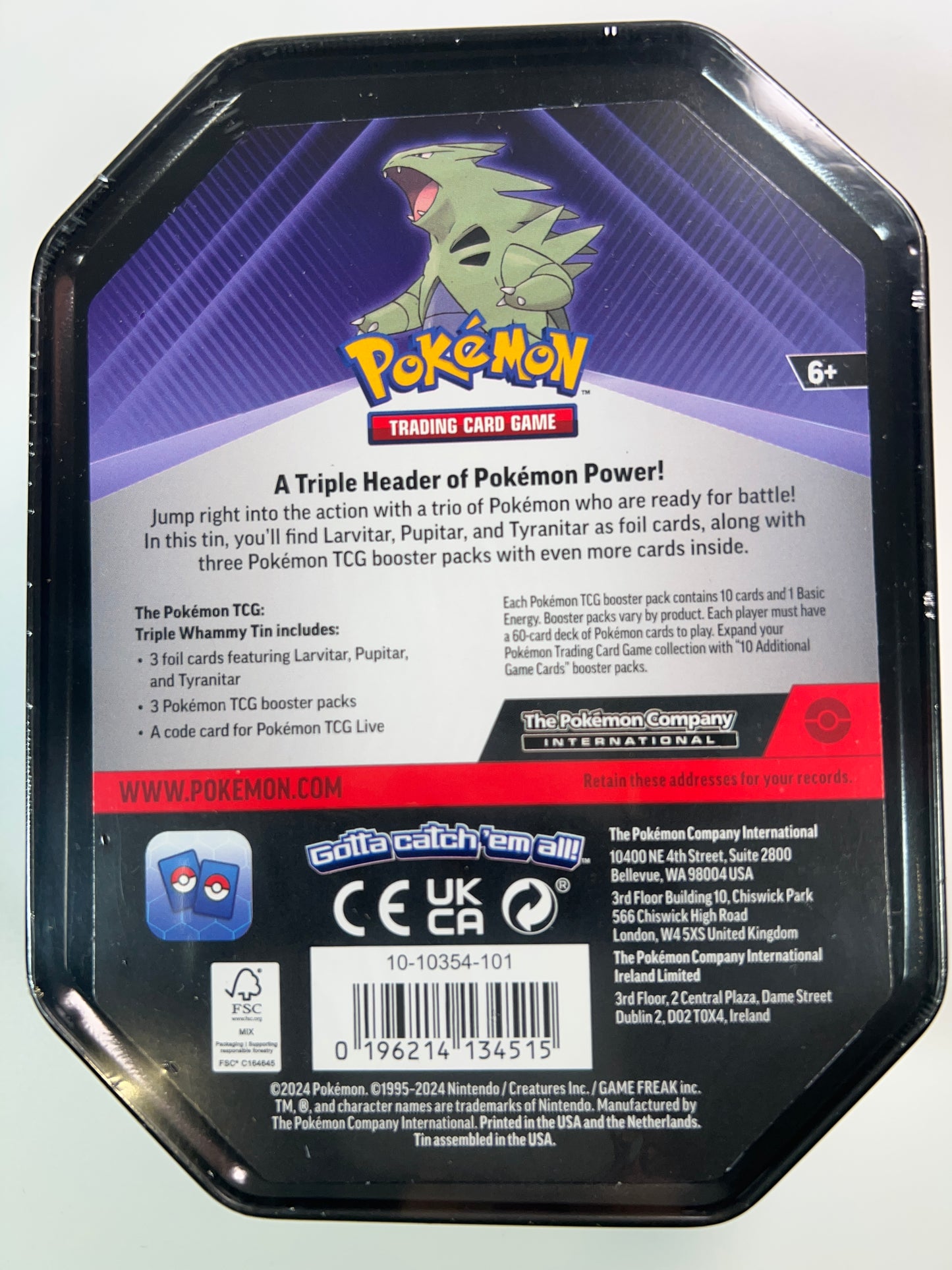 The Pokemon TCG: Triple Whammy Tin Tyranitar