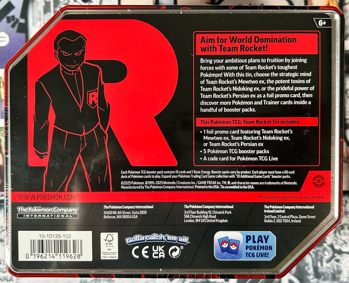 Team Rocket Tin - Team Rocket's Mewtwo Ex SEALED