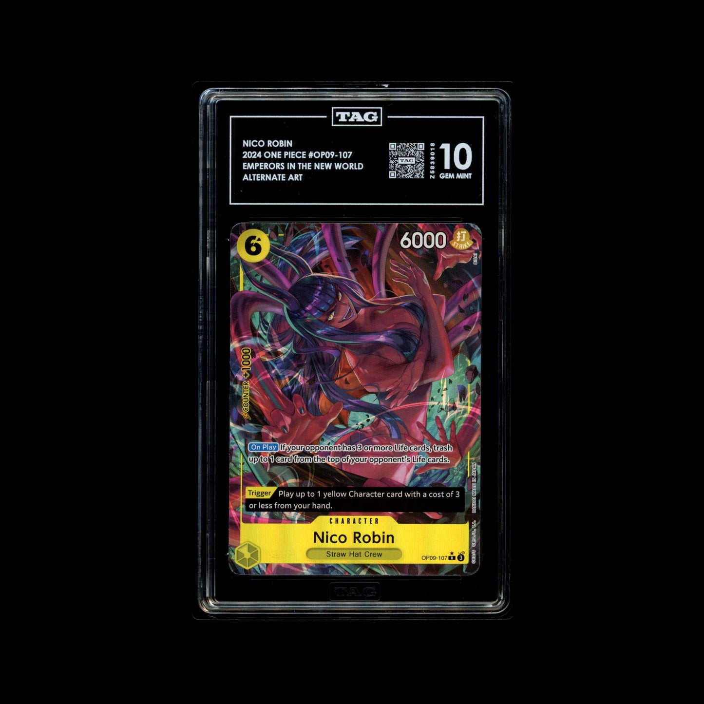 TAG 10 Nico Robin (Alt Art) OP09-107 R Emperors in the New World English